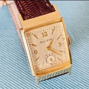 1950’s Antique Bulova Self-Wind 10k Gold/Pearl Wristwatch